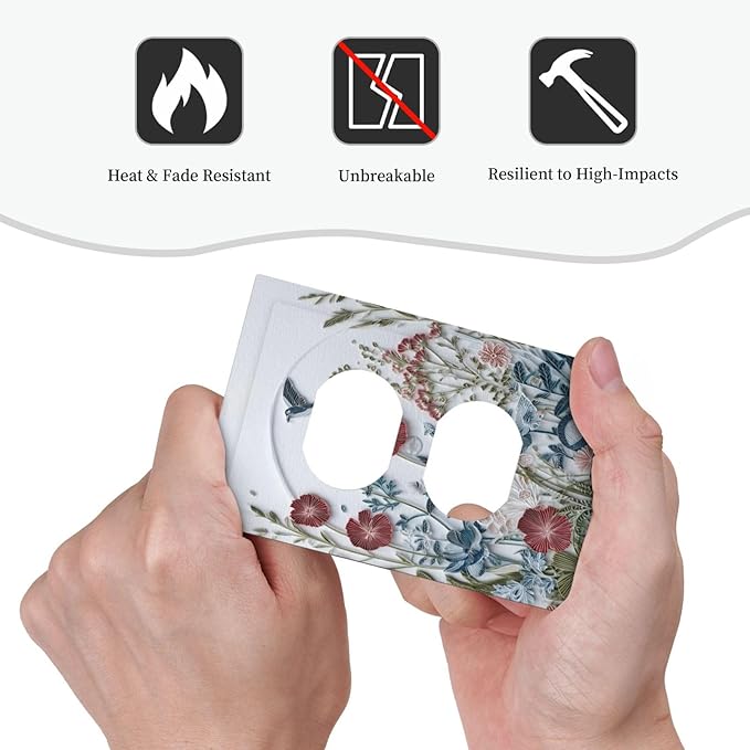 Wildflowers Flowers Floral Plants Duplex Outlet Wall Plate Cover Decorative Light Switch Covers Electrical Faceplate Switch Plates for Bathroom Kitchen Home