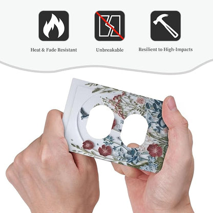 Wildflowers Flowers Floral Plants Duplex Outlet Wall Plate Cover Decorative Light Switch Covers Electrical Faceplate Switch Plates for Bathroom Kitchen Home