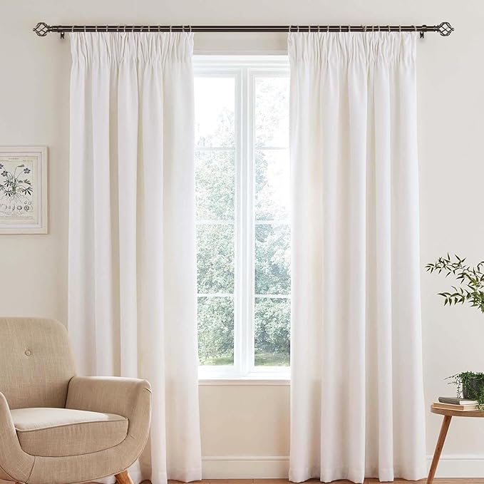 KAMANINA 2 Pack Curtain Rods 32 to 86 Inches (2.6-7.1ft), 3/4 Inch Curtain Rods for Windows Splicing Adjustable Single Drapery Rod with Twisted Cage Finial, for Indoor and Outdoor, Bronze