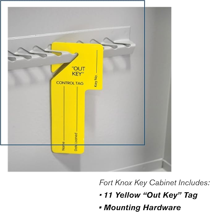 BankSupplies STEELMASTER 110 Key Cabinet - Single Lock Control Key Box - Welded 22 Gauge Steel Construction - Scratch Resistant - Write-On Key Tags for Easy Identification