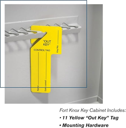 BankSupplies STEELMASTER 110 Key Cabinet - Single Lock Control Key Box - Welded 22 Gauge Steel Construction - Scratch Resistant - Write-On Key Tags for Easy Identification