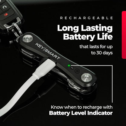 KeySmart iPro Key Finder Locator with Sound - Keychain Key Holder, Apple Find My App Compatible, Key Organizer, Compact Clutter-Free Key Chain Tracker, Tech Gifts for Men (Up to 14 Keys, Black)