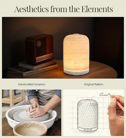 Essential Oil Diffuser – 2.4MHz Ultrasonic Aromatherapy Diffuser, Health Night Light, Timer & Auto Shut-Off, BPA-Free, 120ml Ceramic Oil Diffuser for Home, Office, or Spa, Yoga