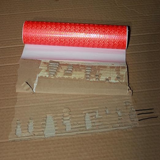 Red Reflective Tape Outdoor Waterproof 12 inch, High Visibility Warning Industrial Marking Tape, Safety Stickers (11 feet)