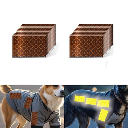 Non Fading Brown Reflective Stickers 1 inch X 2 inch, Outdoor Waterproof High Visibility Warning Safety Adhesive Reflector Tape (20 Pcs)