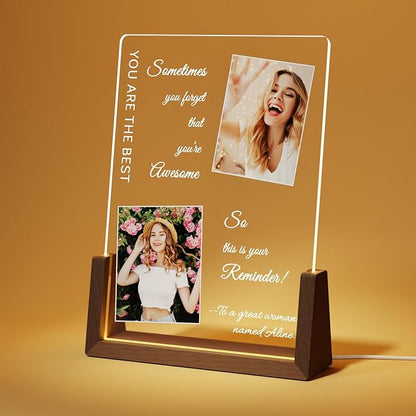Photo Decorative Plaque Personalized Gifts, Custom Gifts for Him Her, Customized Picture Frame for Boyfriend Girlfriend Couples Wife Women on Anniversary Birthday