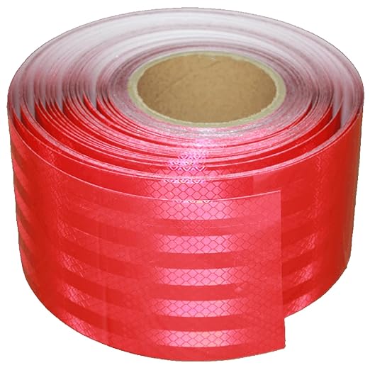 Non Fading Red Reflective Tape Outdoor Waterproof 4 inch Wide, High Visibility Warning Industrial Marking Tape, Safety Stickers (168 feet)