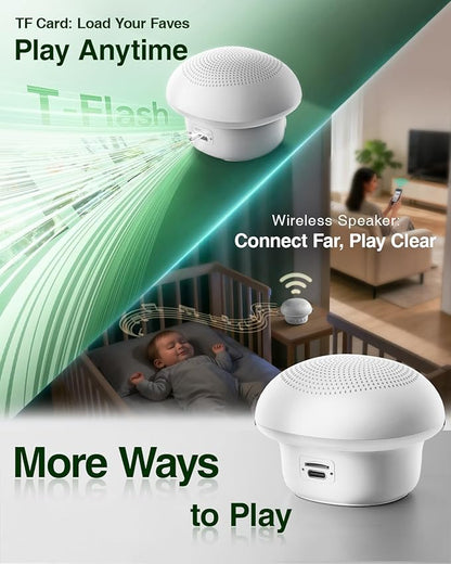 Portable White Noise Sound Machine for Baby Kids Adults with 20 Natural Soothing Sounds, 48H Playback, 30-Level Volume, 3 Timers, Memory & Night Light, Noise Canceling for Sleeping, Home, Travel, Mini