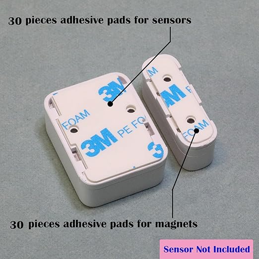 Double-Sided Adhesive Replacement for SimpliSafe Entry Sensors – 60 Pre-Cut Tape (30 for Sensors, 30 for Magnets) – Durable & Dependable Bond for Secure, Long-Lasting Hold