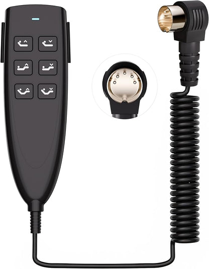 Okin 6 Button Adjustable Bed Remote 5 Pin Wired Adjustable Bed Remote Control Replacement Parts, HS.13.06.17