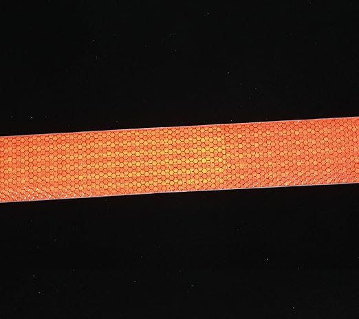 Orange Reflective Tape Outdoor Waterproof 1 inch Wide, High Visibility Industrial Marking Tape, Safety Adhesive Stickers (68 feet,5 Rolls)