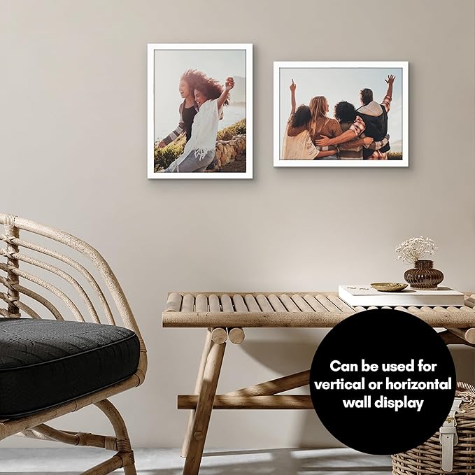 Americanflat 12x16 Picture Frame with Shatter-Resistant Glass - Signature Collection - Gallery-Style Frames Made of Engineered Wood - Photo Frame for Wall Display - White