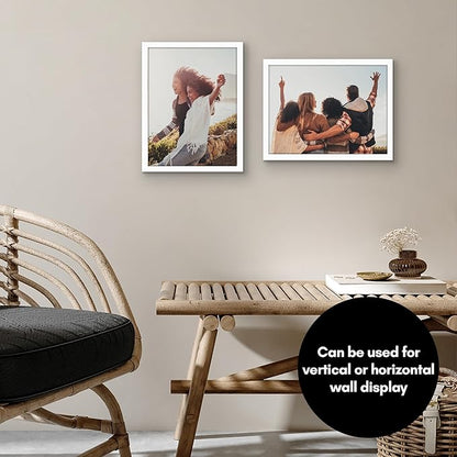 Americanflat 12x16 Picture Frame with Shatter-Resistant Glass - Signature Collection - Gallery-Style Frames Made of Engineered Wood - Photo Frame for Wall Display - White