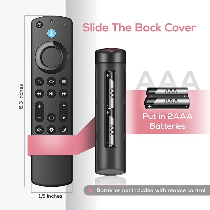 Replacement Voice Remote Control for Fire Series, TV Cube/Stick, Compatible with 4K Max/4K (1st/2nd Gen), (2nd/3rd Gen)/Lite/HD, Fit for Insignia/Pioneer Hisense and TCL Smart TV