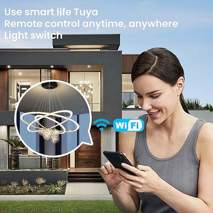 WiFi Smart Light Switch 118X72X34MM Need Neutral Wire,2.4GHz Wi-Fi Touch Switch,Work with Smart Life/Tuya App, Compatible with Alexa and Google Home, Black 3 Gang