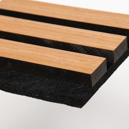Sample Wood Salt Acoustic Wall Panels, Soundproof Wooden Wall Panels, 3D Fluted Sound Absorbing Panel, Brown, Sample Pack