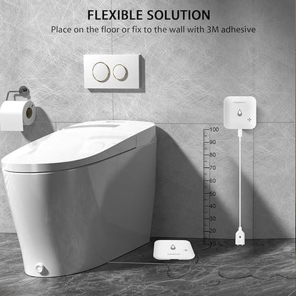 Water Leak & Level Detector 2-in-1 (3 Pack) - 90dB Alarm with Instant App Alerts, IP66 Waterproof, Water Leak Detector for Home with 1m (3.28ft) Sensing Cable(Support 2.4G)