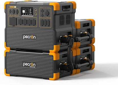 pecron Portable Power Station 3072Wh E3600LFP with 3xEP3000-48V(3072Wh) Expandable to 12288Wh, 5x3600W AC Outlets Power Station, LiFePO4 Battery Backup Solar Generator for RV, Camping, CPAP, Emergency