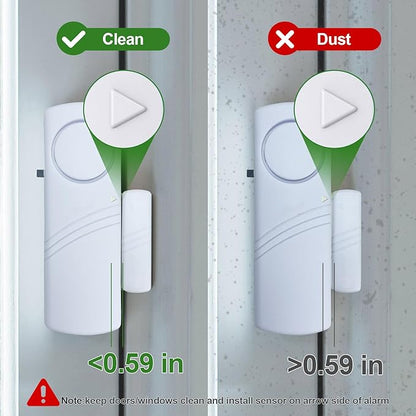 Door Window Alarm, 90dB Door Alarms Sensor for Kids Safety, Home Security, Door Window Burglar Alarm, Window Pool Alarms for Home, Apartments, Offices, Hotel Rooms (15pack)