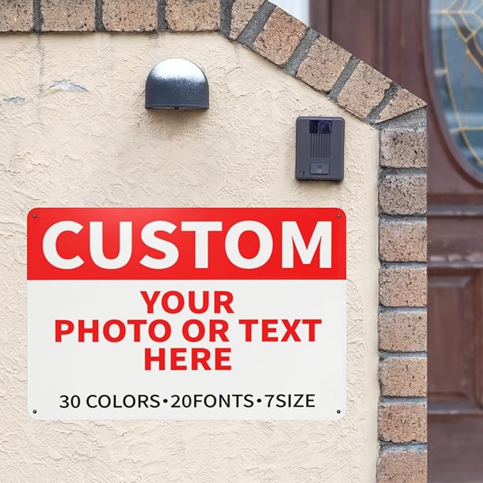 Bulk Custom Signs Outdoor Metal Sign Personalized Signs for Business, Office, Home, Road Signs, Garden Signs, Parking Signs, Decorative Signs, 16''x12''