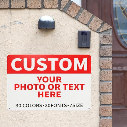 Bulk Custom Signs Outdoor Metal Sign Personalized Signs for Business, Office, Home, Road Signs, Garden Signs, Parking Signs, Decorative Signs, 16''x12''