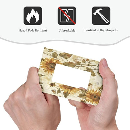 Decorative Outlet Covers Rustic Sunflower Floral Pattern 1 Gang Single Rocker Light Switch Cover Plate Wall Plates GFCI Faceplate for Bedroom Cabin Decor