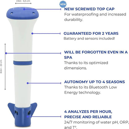 iopool Smart Water Monitor - Works for Saltwater, Chlorine & Bromine Pools, Hot Tubs, & Swim Spas - Gives Precise Dosage recommendations.