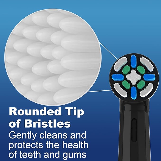 8 Pack Smart Cleaning IO Replacement Heads Compatible with Oral B iO 2 3 4 5 6 7 8 9 10 Series Electric Toothbrush, Brush Heads Compatible with Oral B iO Electric Handles Black