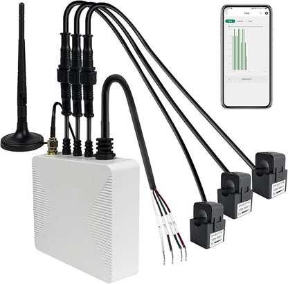 Smart Home Energy Monitor with 3 120A Clamps EdgeAnt, Real-Time Accurate Energy Consumption Tracking and Save Money, Home Energy Automation and Control, Solar Net Metering 2.4 GHz WiFi