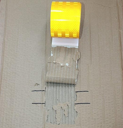 Non Fading Reflective Tape Yellow 3 inch, Outdoor Waterproof High Visibility Warning Industrial Marking Tape, Safety Stickers (11 feet)