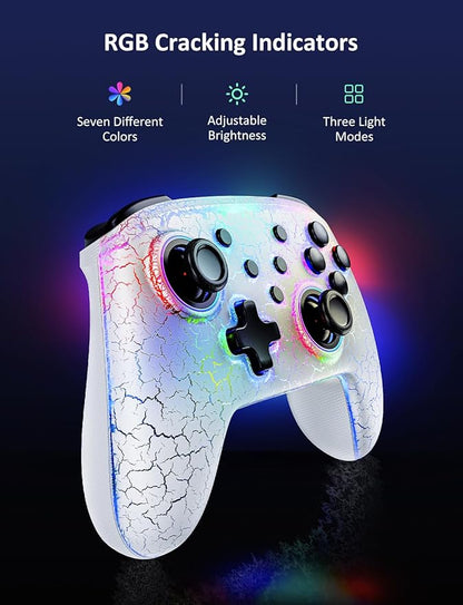 NexiGo Wireless Controller (No Deadzone) for Switch 2 and Switch, Bluetooth Controllers for Nintendo Switch with Vibration, Motion, Turbo and LED Light (Atmosphere)