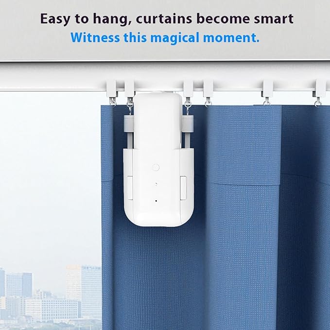 Garosa Smart Curtain Motor, WiFi Electric Automatic Window Curtain Opener with Quiet Mode Below 25dB for Roman Rod T U Shape Tracks