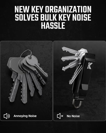 Key Organizer for Men Compact Key Holder Minimalist Key Case Metal Key Chain Key Holder for Keychain Secures 2-5 Keys