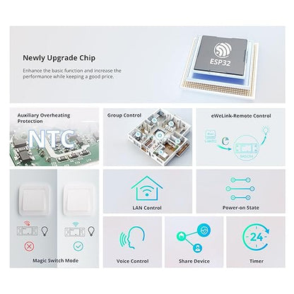 SONOFF BASICR4 Wi-Fi Smart Switch,DIY Module for Smart Home Automation Solution,Compatible with Alexa & Google Home Assistant,2 Pack