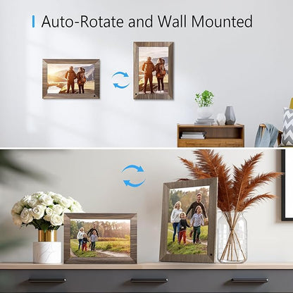 Canupdog 10.1 WiFi Digital Picture Frame, IPS Touch Screen Smart Cloud Digital Photo Frame with 16GB Storage, Wall Mountable, Auto-Rotate, Share Photos From Anywhere Via App, Email