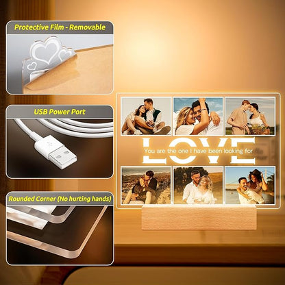 Custom Picture Frames, Personalized Photo Frame, Customized Picture Frame, Personalized Anniversary Valentines Day Gifts for Women Men Her Him Girlfriend Boyfriend Couple Wife Husband