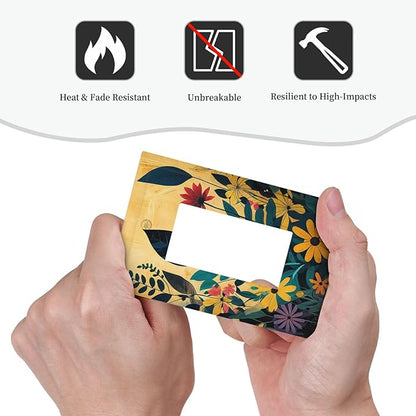 Outlet Covers Abstract Minimalist Floral Botanical Boho Flower 1 Gang Wall Plates Single Rocker Light Switch Covers Decorative Switch Plates Electrical GFCI Panel Covers for Home Office Decor 5 X 3 IN