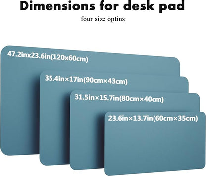 YSAGi Double-Sided Desk Mat, Eco Cork & Leather Desk Protector, Large Mouse Pad & Writing Pad for Office/Home (Sea Blue+Cork, 47.2" x 23.6")