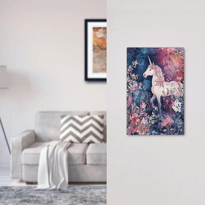 Light Switch Cover Plate Fantastic Pink Unicorn Wildflower Forest 1 Gang No Device Blank Wall Plate Electrical Outlet Cover Decorative Switch Plate Covers for Bedroom Kids room Decor