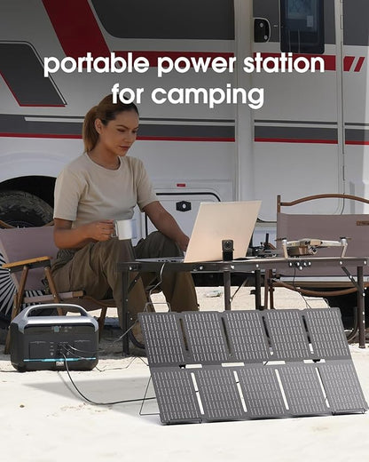 Portable Power Station 600W (1200W Surge), 576Wh LiFePO4 Electric Generator with 1Hr Fast Charging, 100W USB-C PD Output, Solar Power Bank for Home Emergency, Camping, RV Travel, CPAP (Solar Optional)
