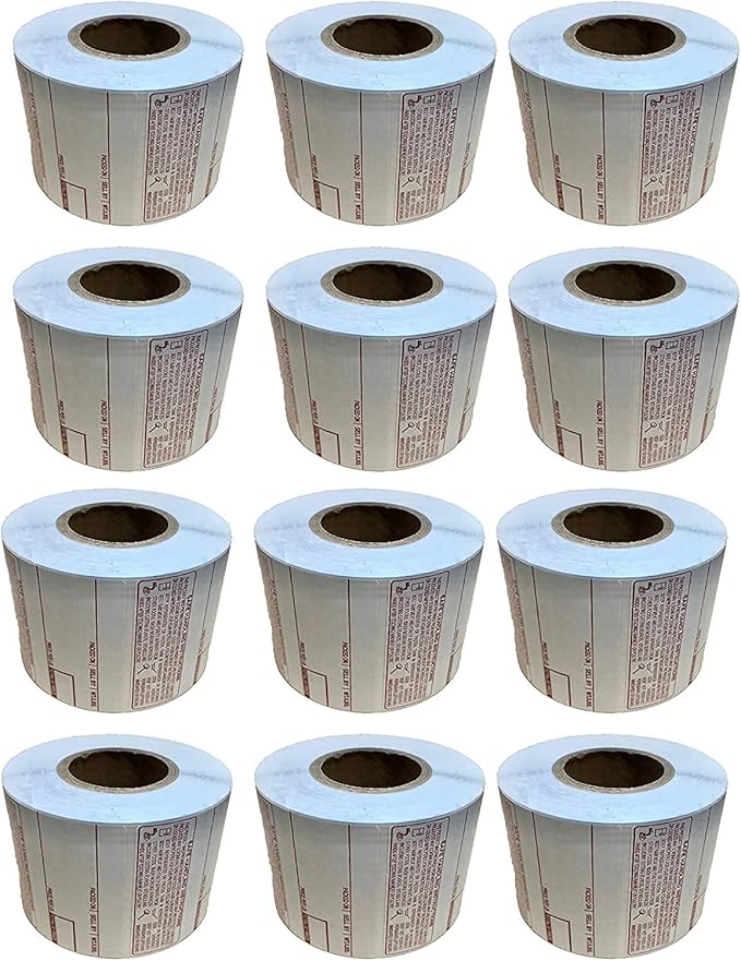 VisionTechShop LST-8040 Printing Scale Label, All RED Letters, 58 x 60 mm, UPC 12 Rolls