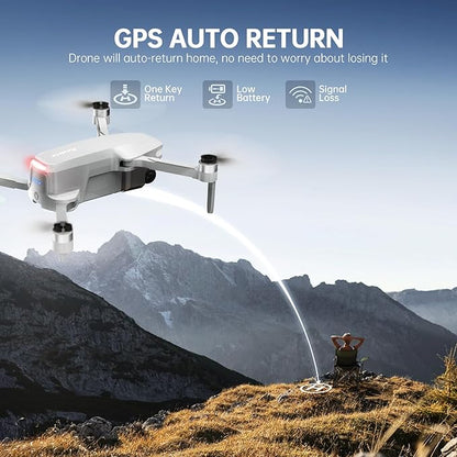 Drones with Camera for Adults 4K, Foldable Beginner Drone with Brushless Motor, Auto Follow, Tap Fly, Circle Fly, One Key Start, Under 249g
