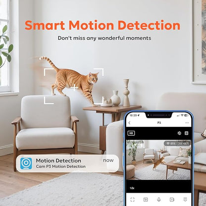 owltron Indoor Security Camera 2K, 360°2.4G WiFi Cameras for Home Security for Baby/Pet/Elder/Nanny with Night Vision, Motion Detection & App Control, Baby Monitor Works with Alexa & Google Assistant