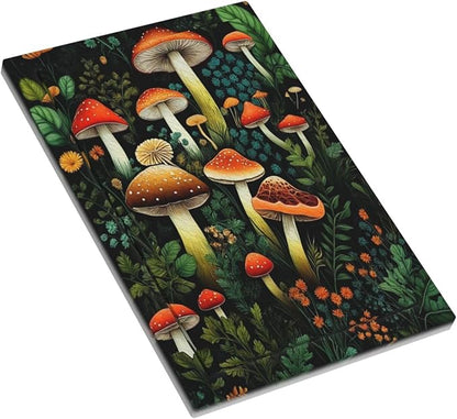 Decorative Light Switch Plate Covers Boho Red Mushroom Green Leaf Plants Floral 1 Gang No Device Switch Cover Plate Single Blank Wall Plate Switchplate Electrical Faceplate