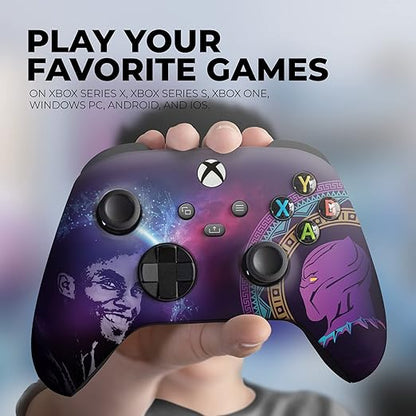 DreamController Blackk Panther Custom X-box Controller Wireless compatible with X-box One/X-box Series X/S Proudly Customized in USA with Permanent HYDRO-DIP Printing(NOT JUST A SKIN) (MODDED)