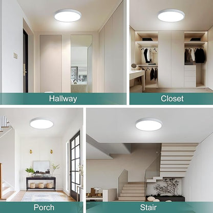 12 Inch Motion Sensor Ceiling Light Indoor,24w Flush Mount Light Fixture Round, Motion Sensor Light Wired for Closet Hallway Porch Laundry Basement Garage Pantry, 3000k/4000k/6000k White