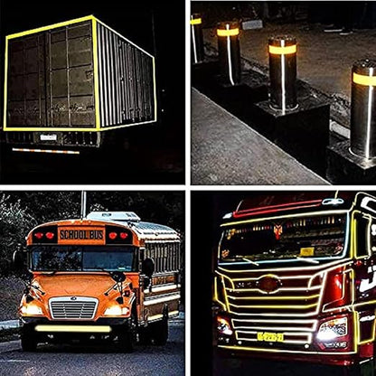 Orange Reflective Tape Outdoor Waterproof 1 inch Wide, High Visibility Industrial Marking Tape, Safety Adhesive Stickers (68 feet,10 Rolls)