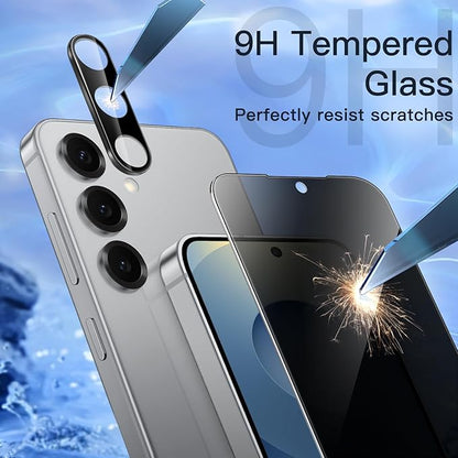 JETech Privacy Screen Protector for Samsung Galaxy S25 5G with Camera Lens Protector, Anti-Spy Tempered Glass Film, Fingerprint ID Compatible, 2-Pack Each