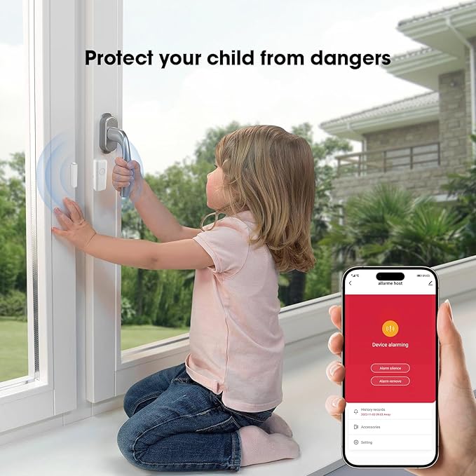 PGST WiFi+GSM 4G Home Smart Alarm, Wireless Home Security Alarm System, Door/Window Sensor Entry Sensors with Smart Life App/Tuya App Alert, with Google Assistant and Alexa