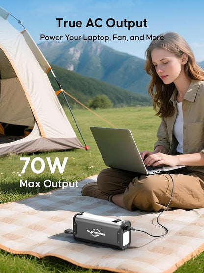 Portable Power Station 99Wh 27000mAh Camping Lithium Battery Large Power Bank with AC Outlet 70W for Home Backup Outdoor Emergency RV Van Hunting